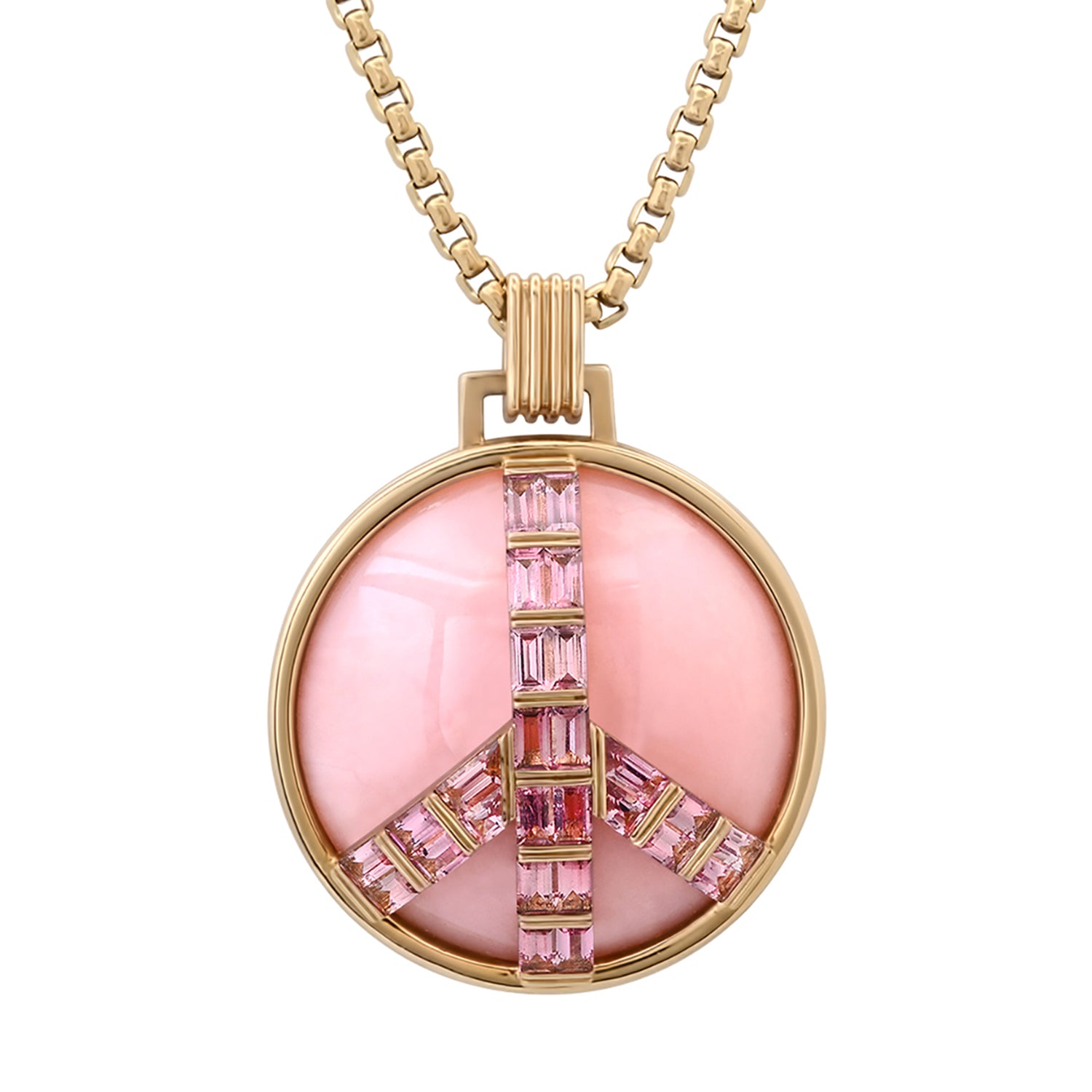Grandsize Peace Necklace in Pink Opal and Pink Tourmaline – helena