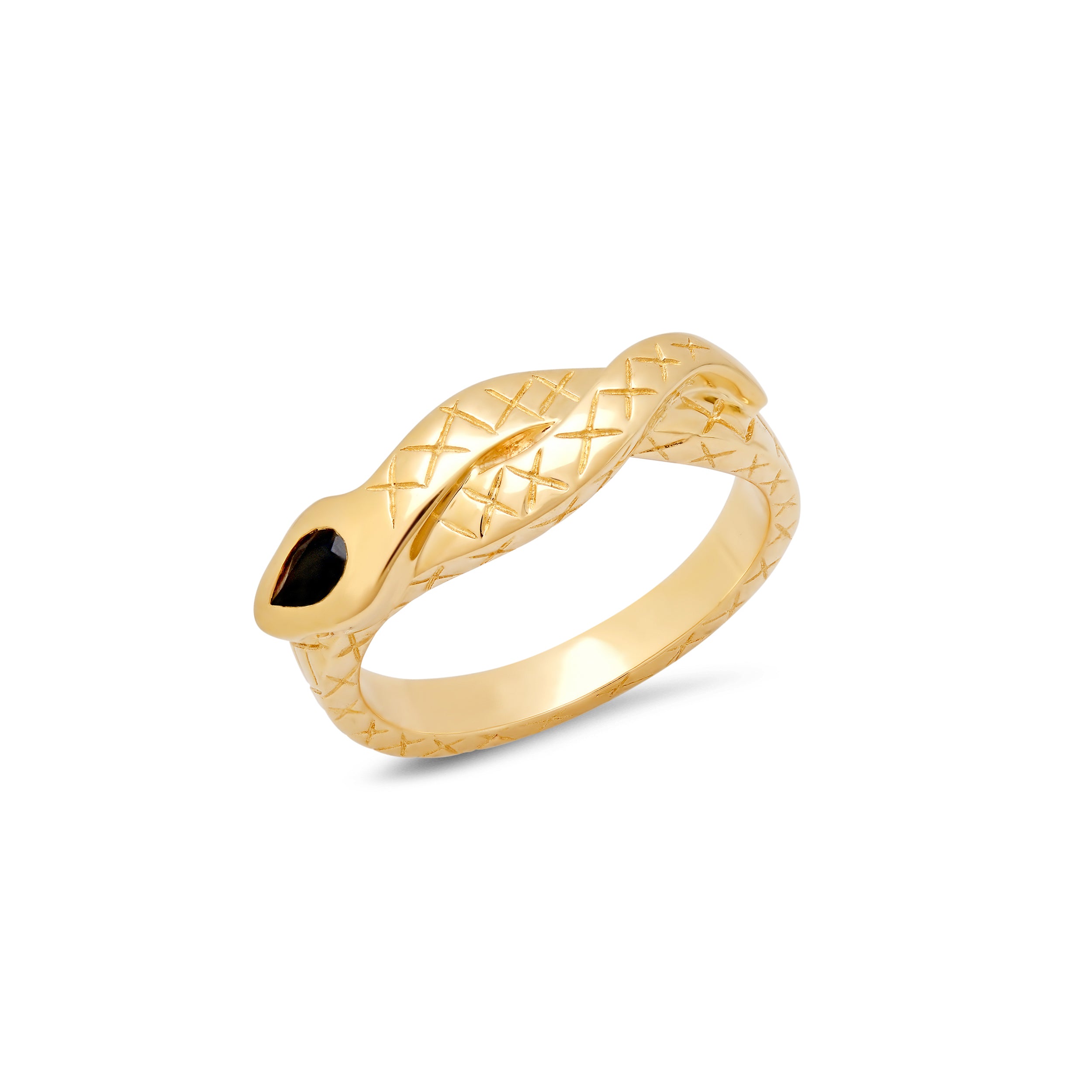 Sophia Serpent Ring with Onyx – helena rose jewelry