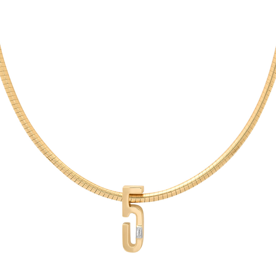 Slide-On Ribbed Number Necklace