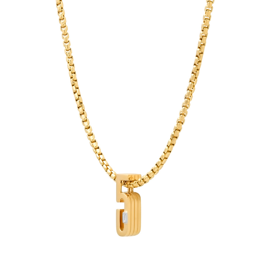 Slide-On Ribbed Number Necklace