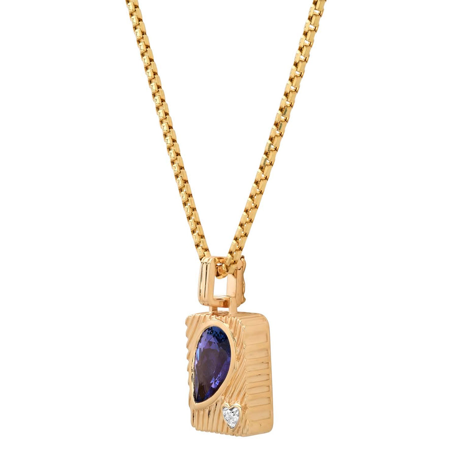 Ripple Pear Amulet Necklace in Tanzanite