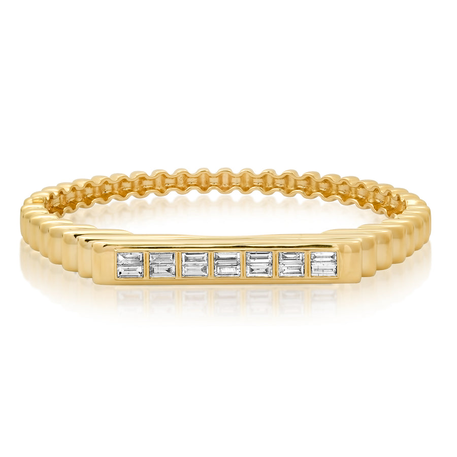 Fluted Colorblock Bangle in Diamond