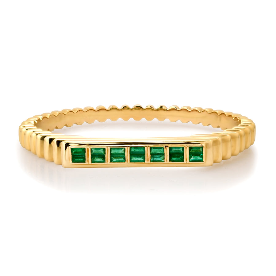 Fluted Colorblock Bangle in Emerald