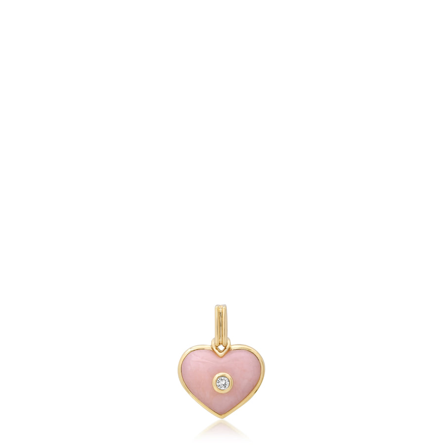 Mini Love Pendant in Pink Opal
