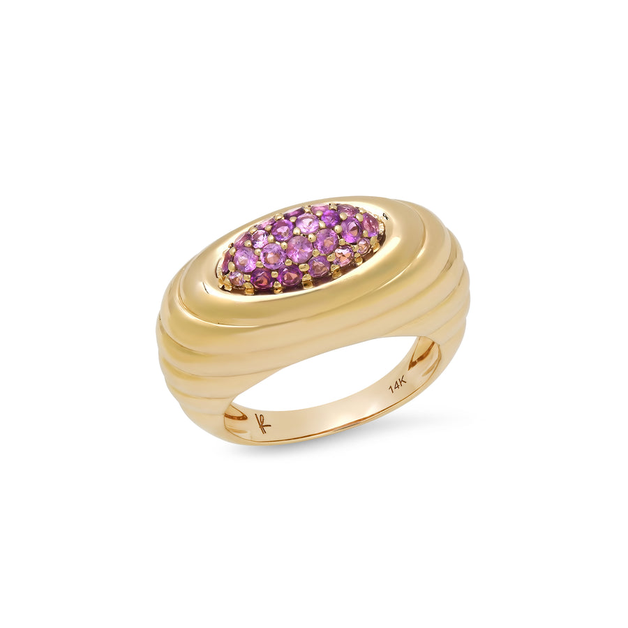 Current Ring in Amethyst Pavé