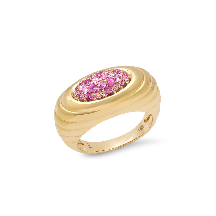 Current Ring in Pink Sapphire Pavé