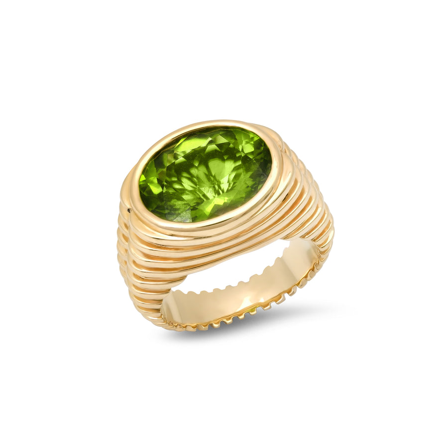 Fluted Duo Ring in Peridot