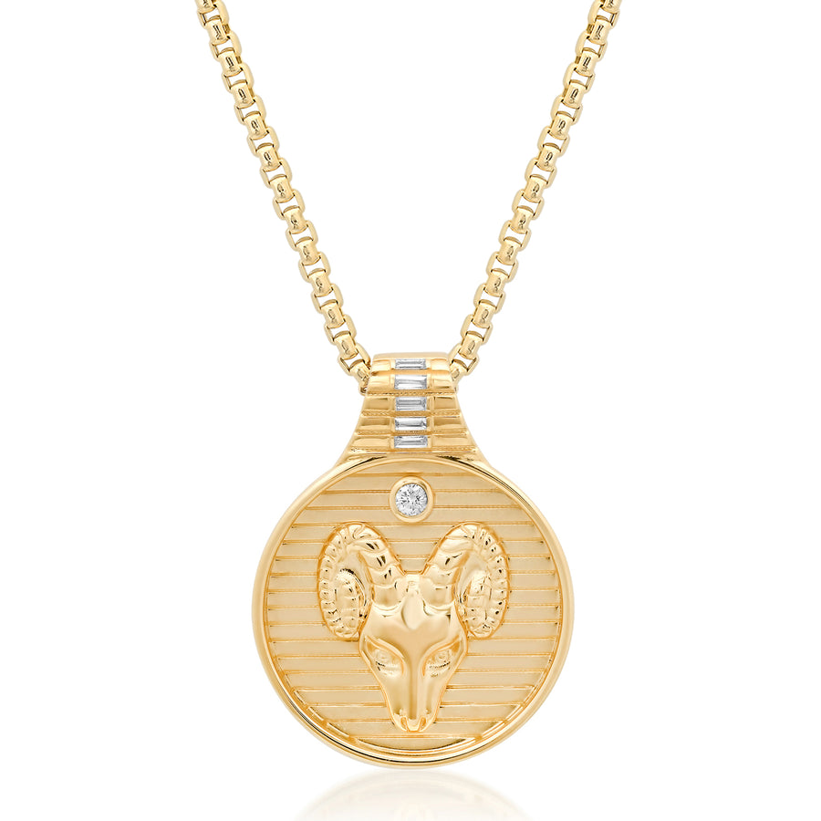 Zodiac Medallion Necklace - Aries