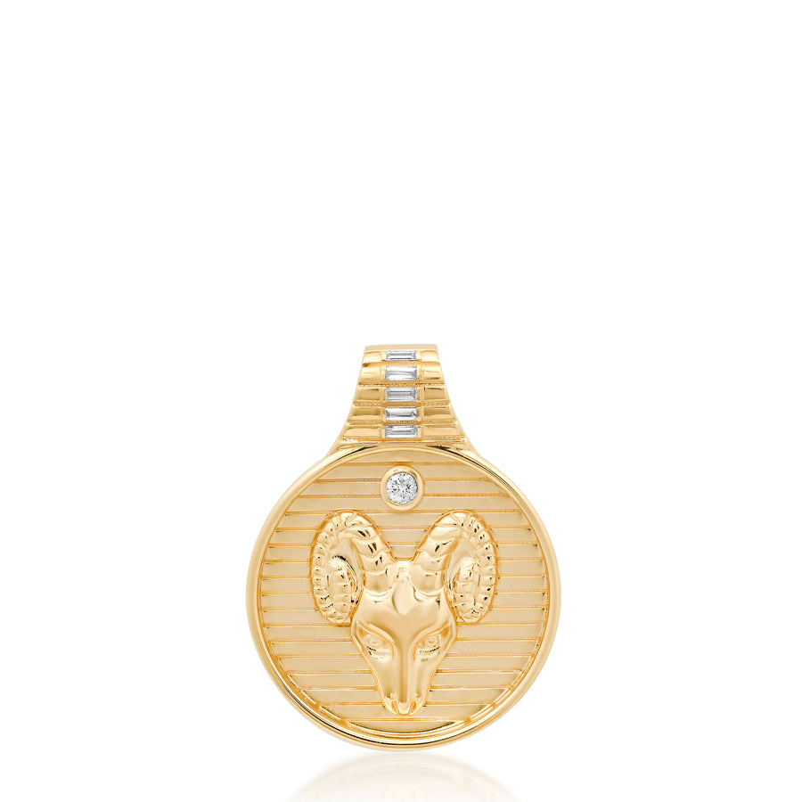 Zodiac Medallion Necklace - Aries