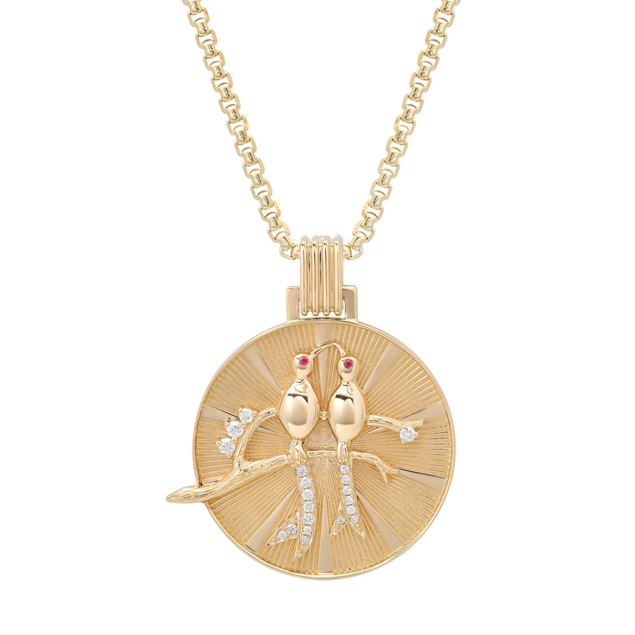Lovebirds Medallion Necklace