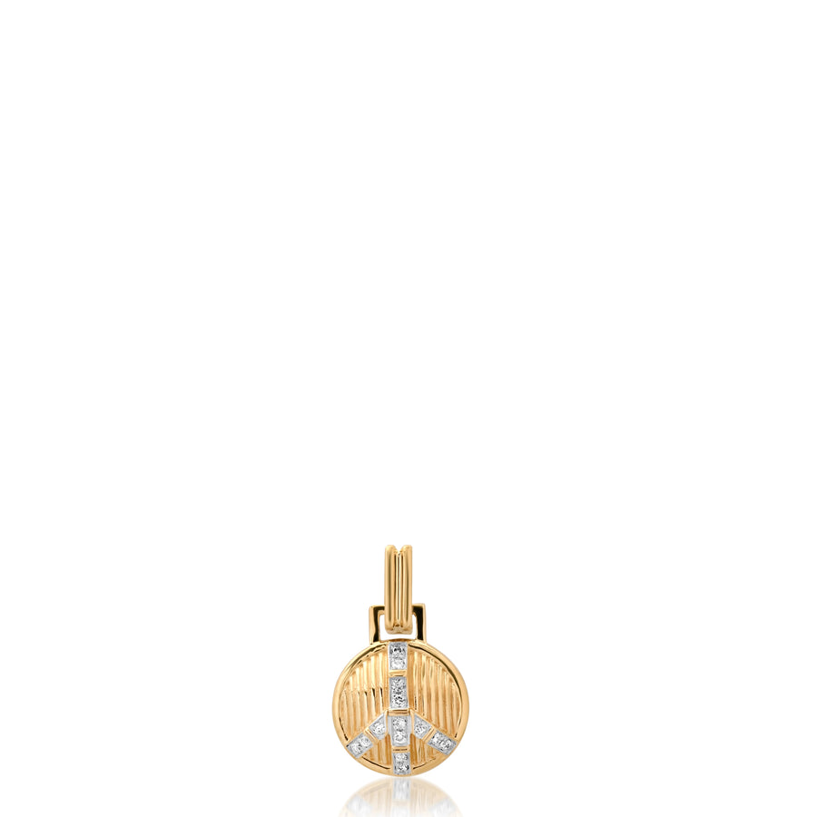 Mini Peace Pendant in Gold and Diamonds