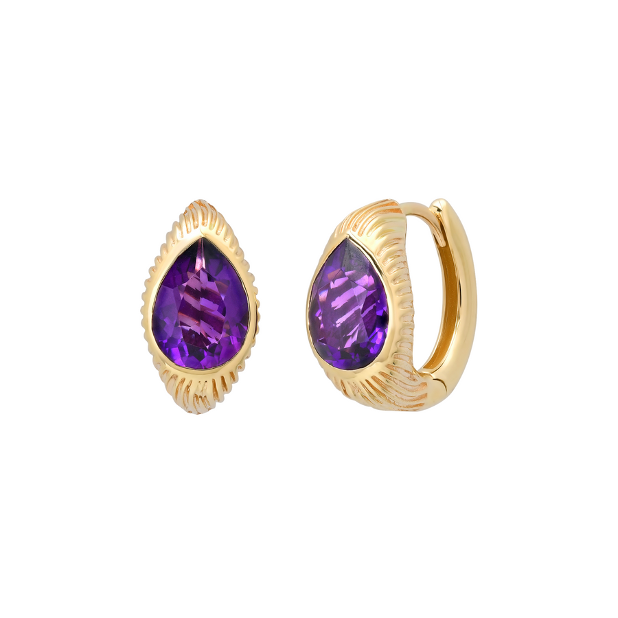 Ripple Pear Huggies in Amethyst