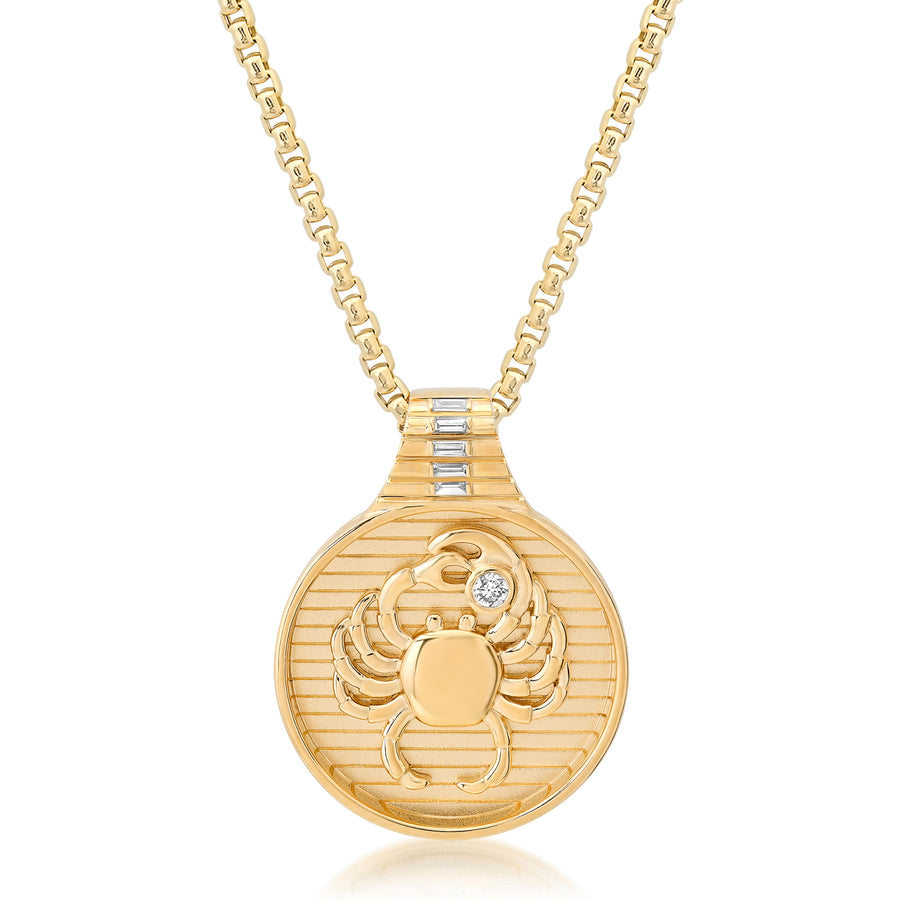 Zodiac Medallion Necklace - Cancer