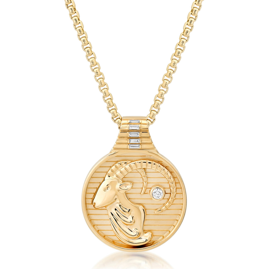Zodiac Medallion Necklace - Capricorn