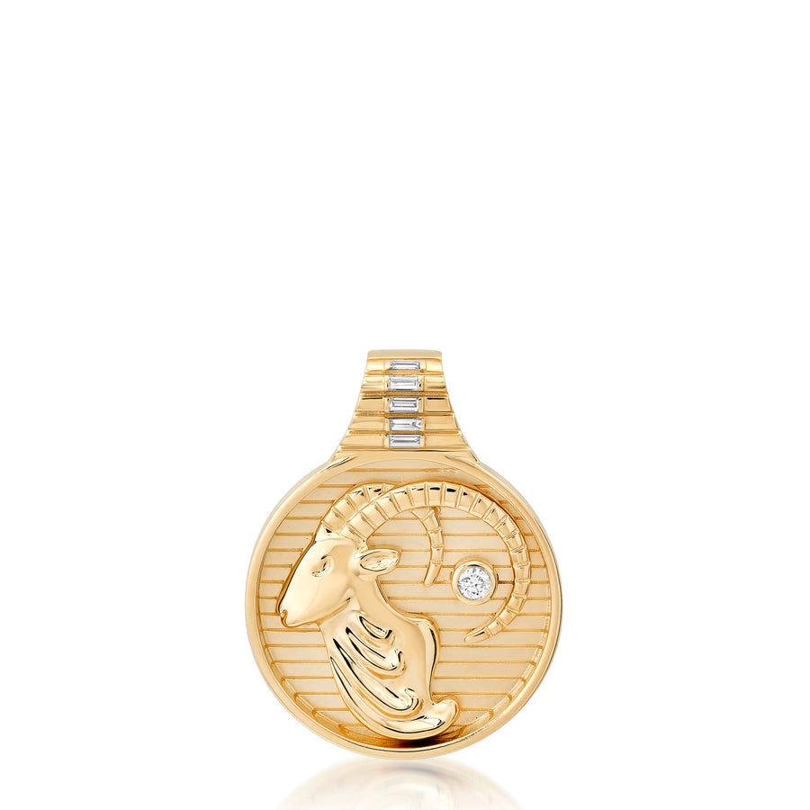 Zodiac Medallion Necklace - Capricorn
