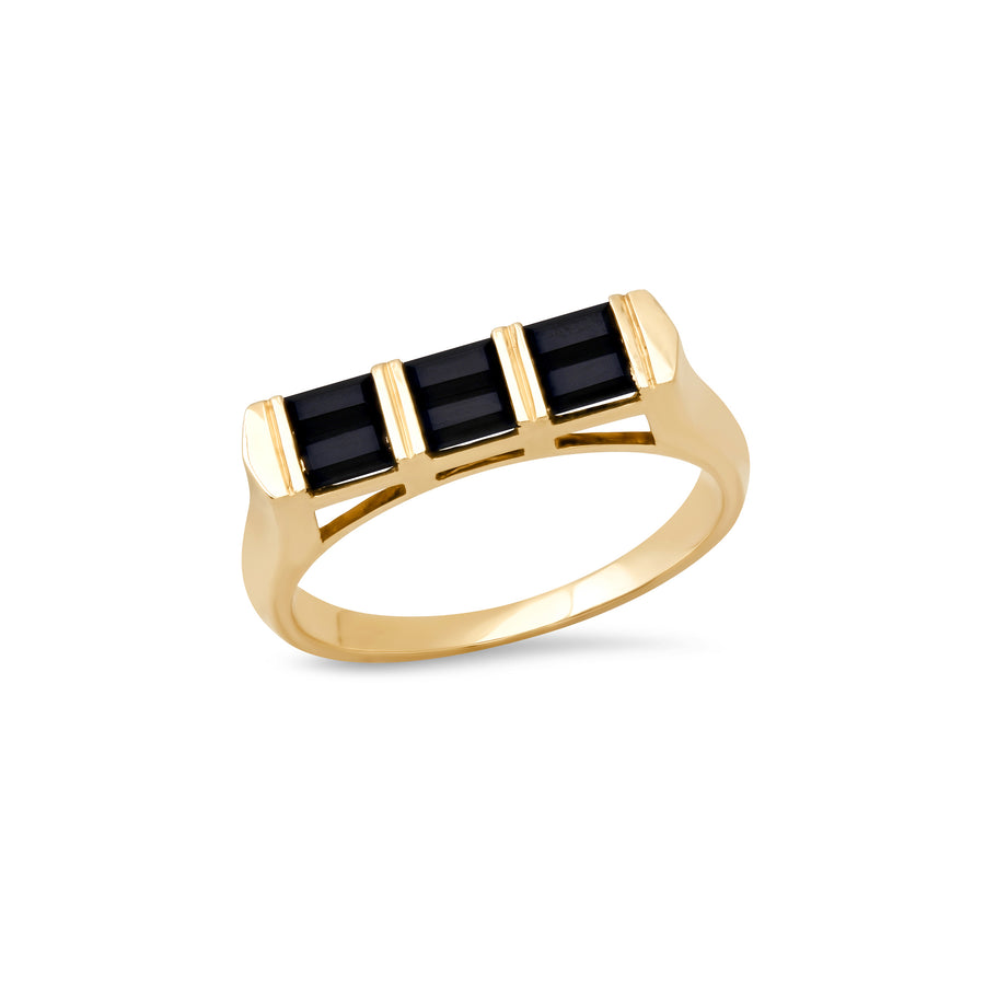 Colorblock Ring in Onyx