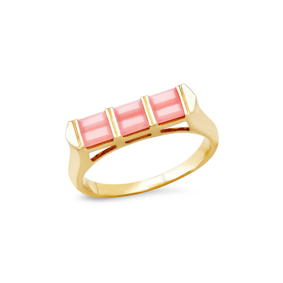 Colorblock Ring in Pink Opal