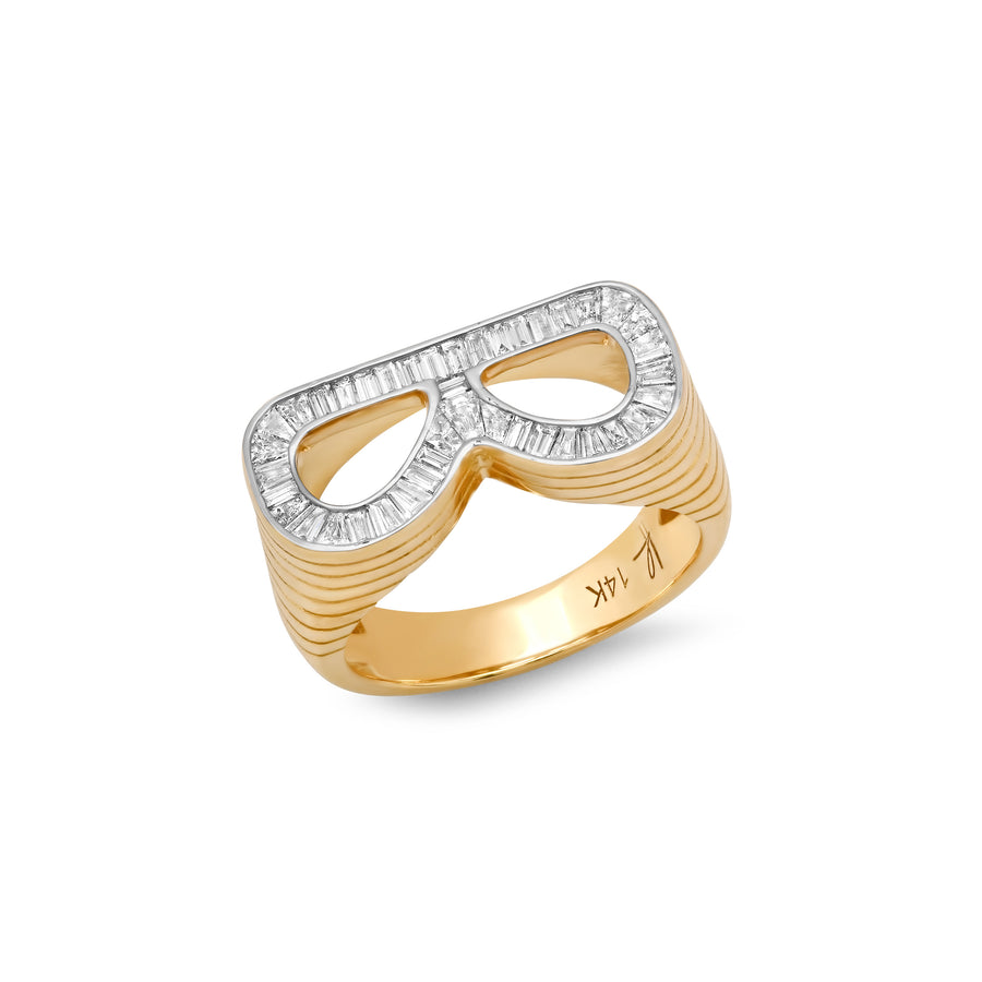 Grandsize Diamond Encrusted Initial Ring