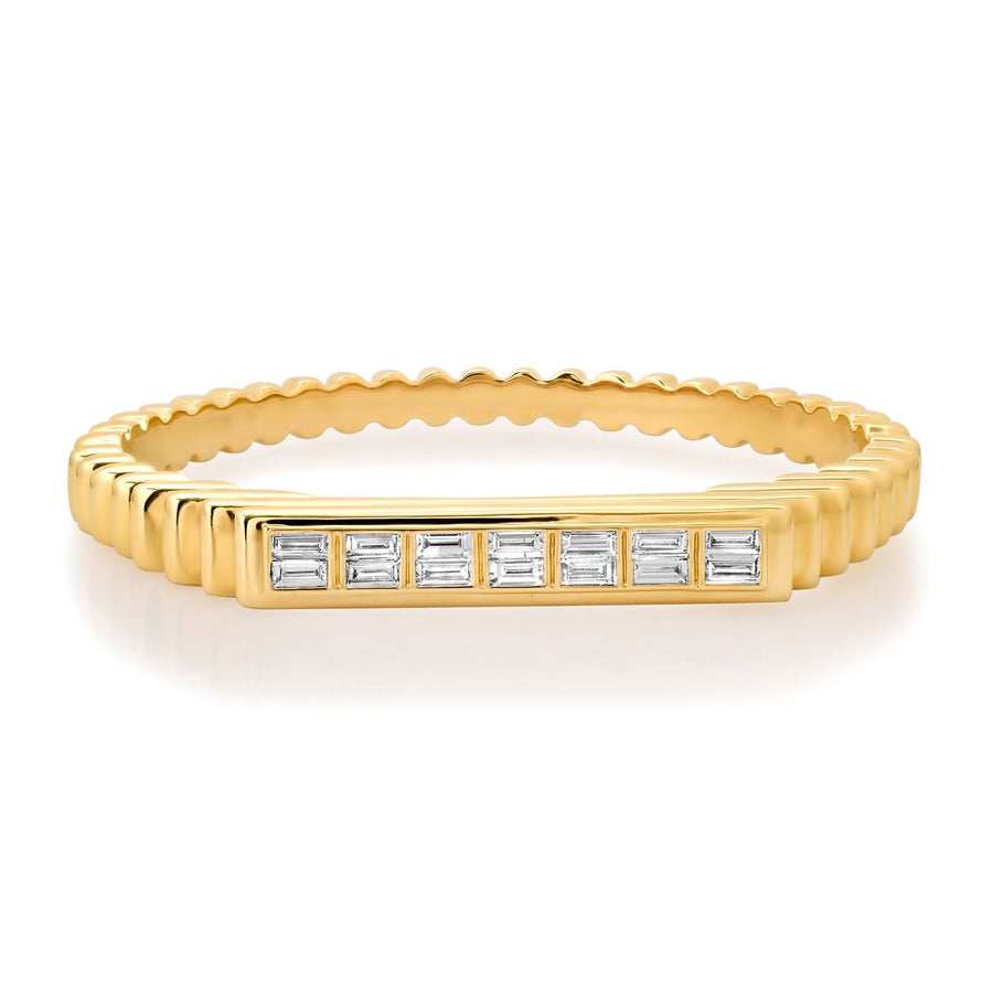 Fluted Colorblock Bangle in Diamond