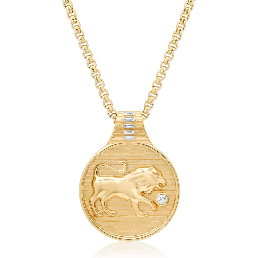 Zodiac Medallion Necklace - Leo