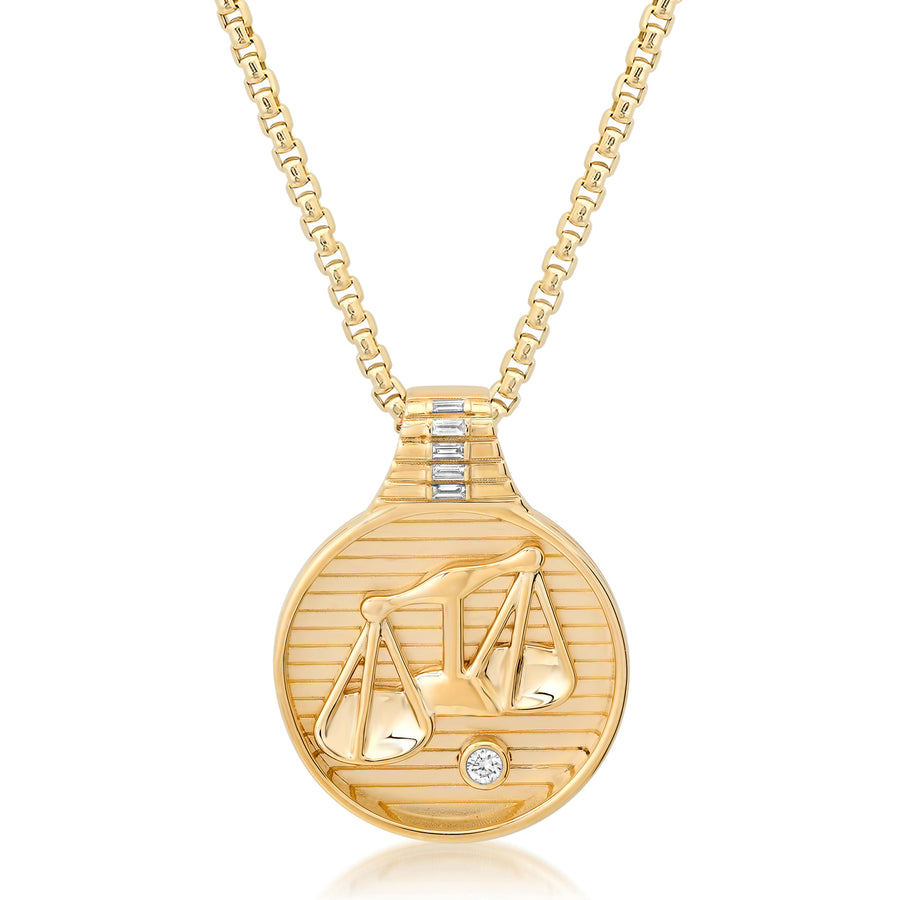 Zodiac Medallion Necklace - Libra