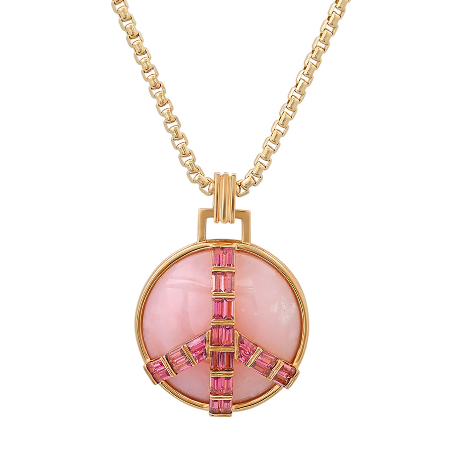 Bronze Vintage Opal Pendant features a unique opal and pink tourmaline