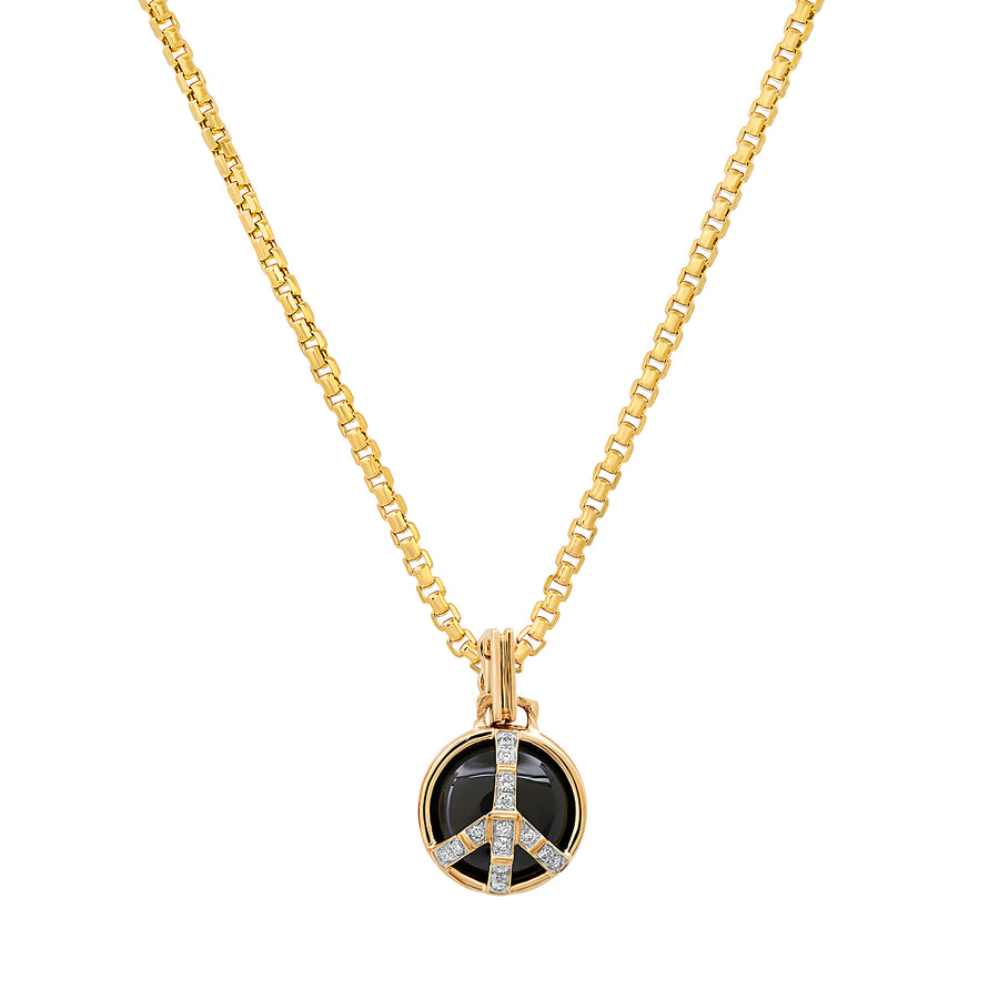 Mini Peace Necklace in Onyx and Diamond