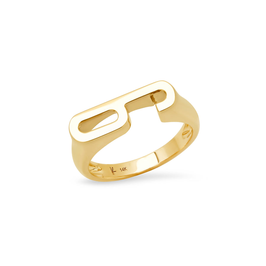 Classic Chunky Number Ring in Yellow Gold