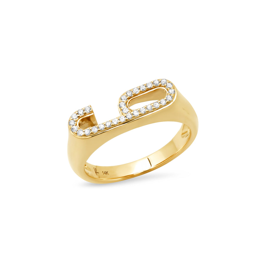 Pave' Diamond Chunky Number Ring