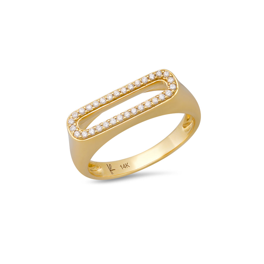 Pave' Diamond Chunky Initial Ring