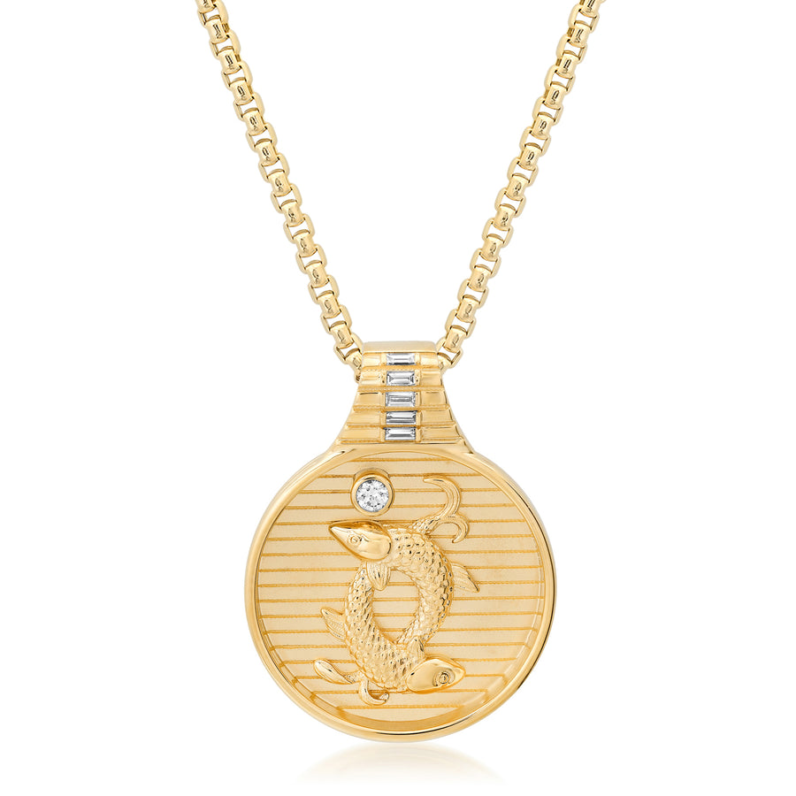 Zodiac Medallion Necklace - Pisces