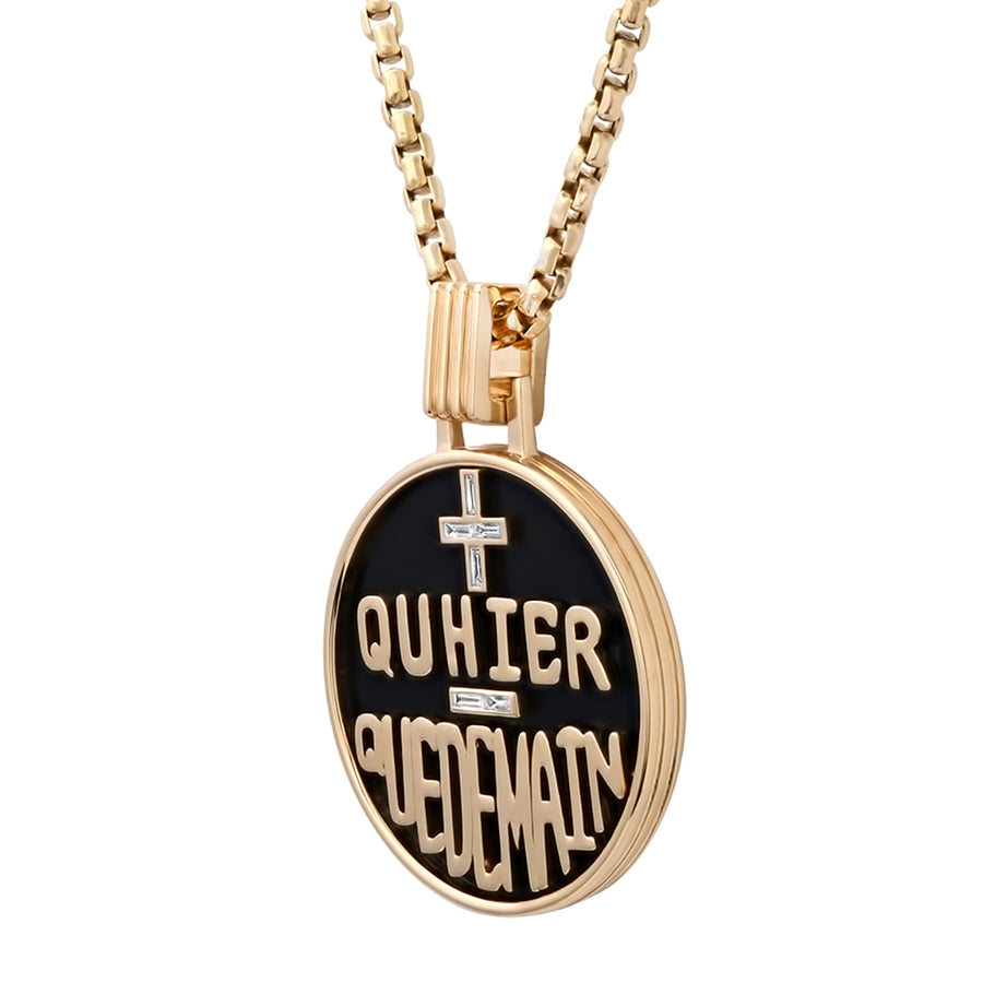 Grandsize +Qu'hier -Que Demain Necklace in Onyx