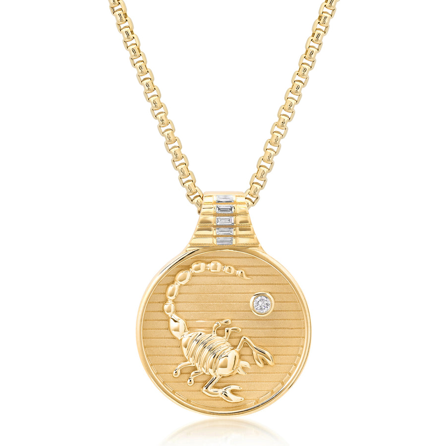 Zodiac Medallion Necklace - Scorpio