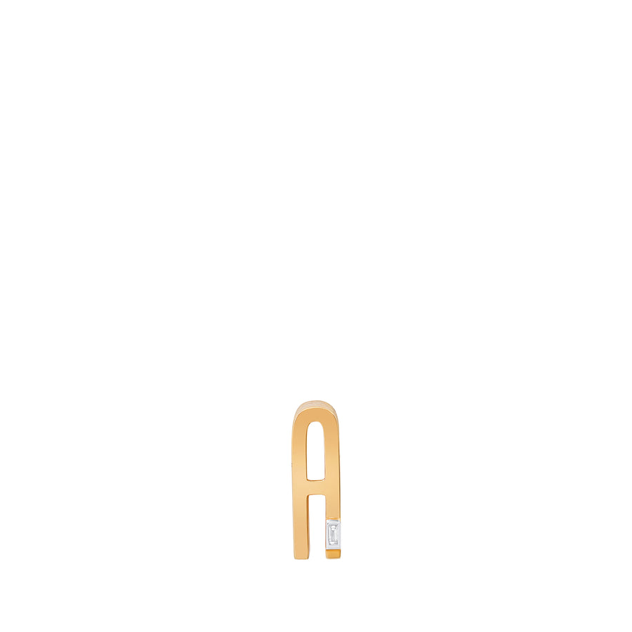 Slide-On Ribbed Chunky Initial with Baguette