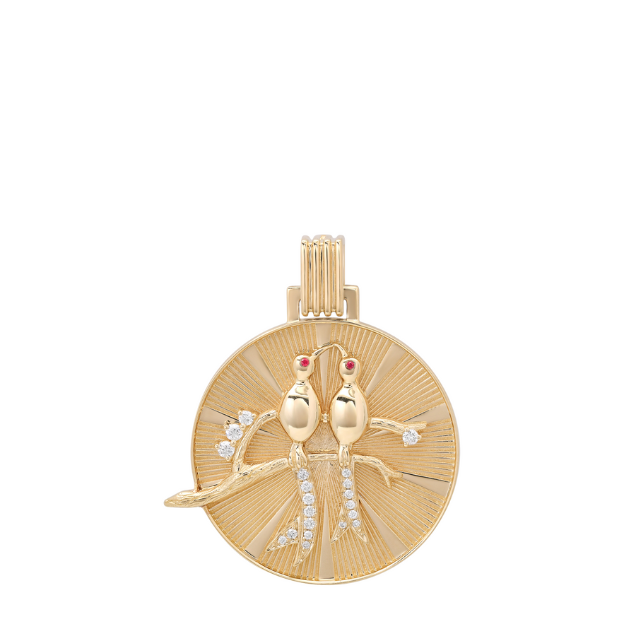 Lovebirds Medallion Necklace