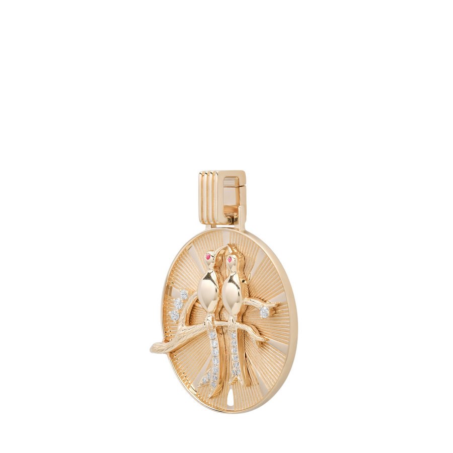 Lovebirds Medallion Necklace