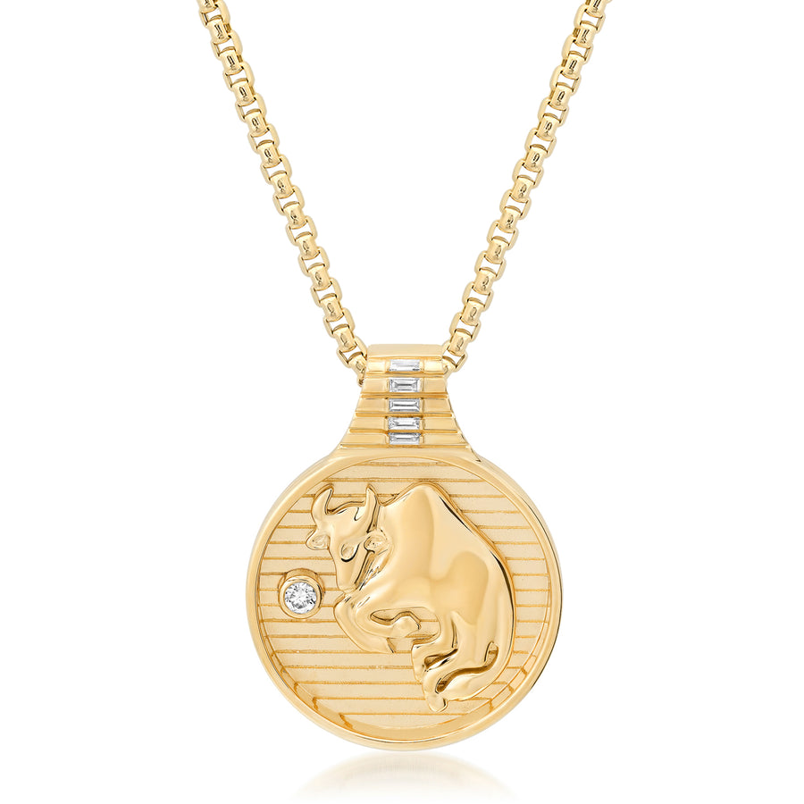 Zodiac Medallion Necklace - Taurus