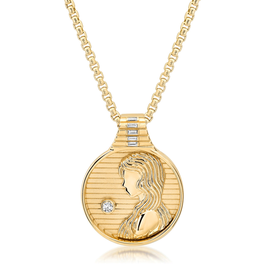 Zodiac Medallion Necklace - Virgo