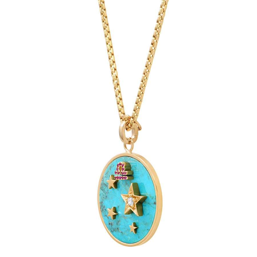 Large Turquoise Zodiac Necklace