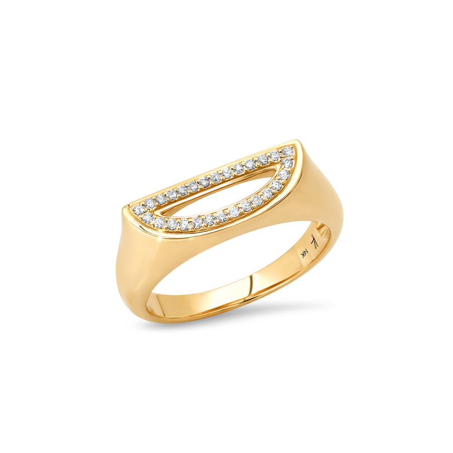 Pave' Diamond Chunky Initial Ring