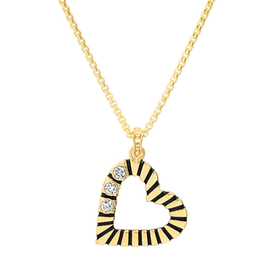 Ternion Open Heart Necklace with Diamonds