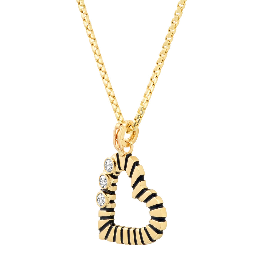 Ternion Open Heart Necklace with Diamonds