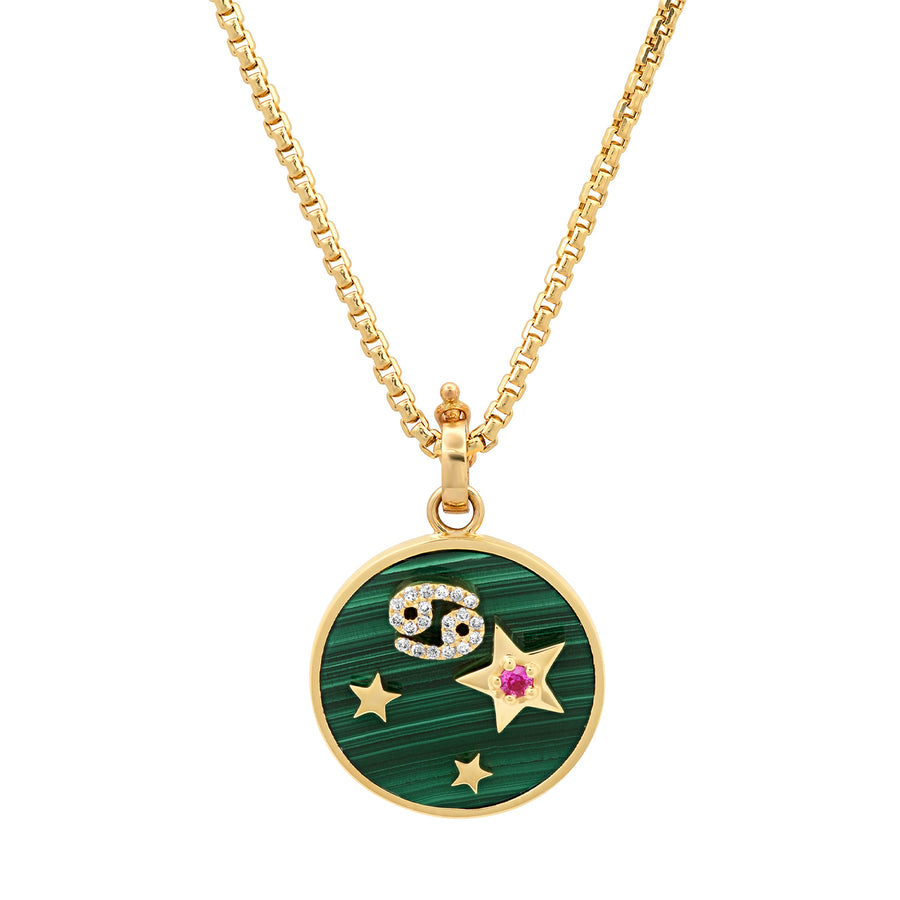 Small Malachite Zodiac Necklace