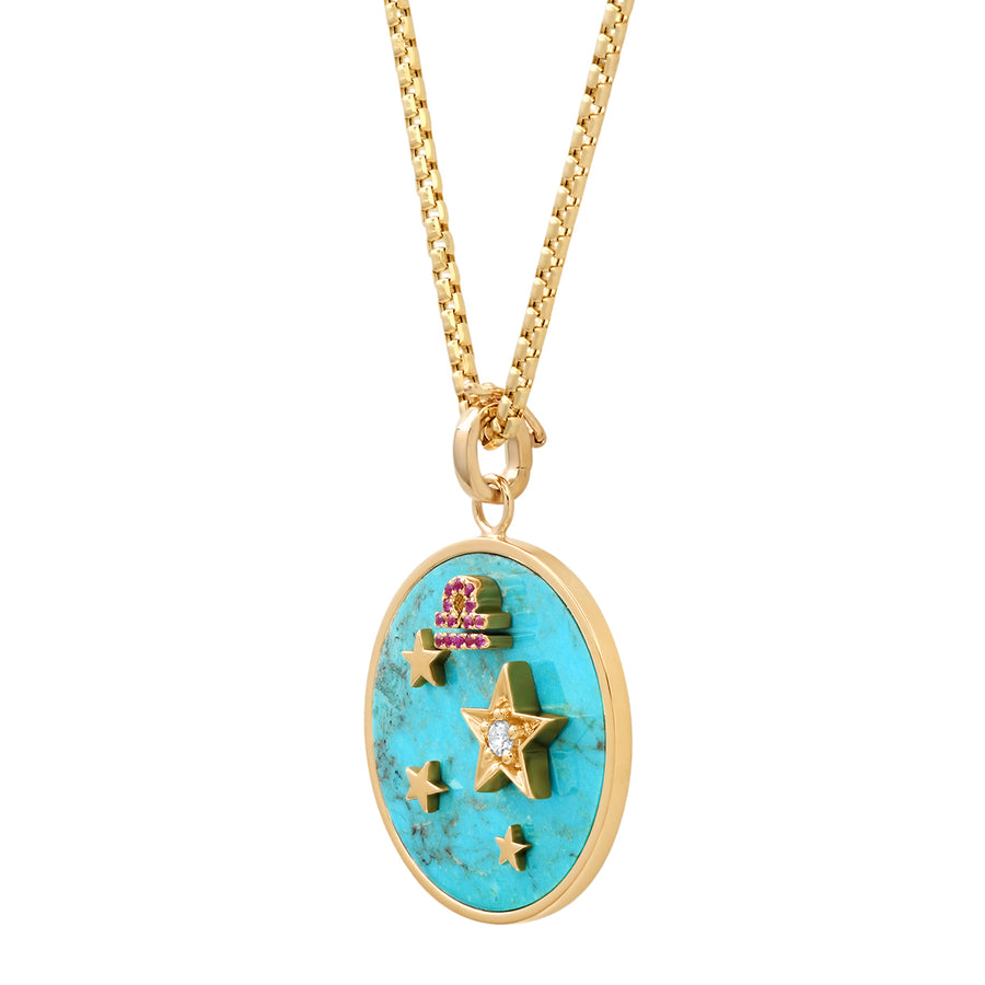 Large Turquoise Zodiac Necklace