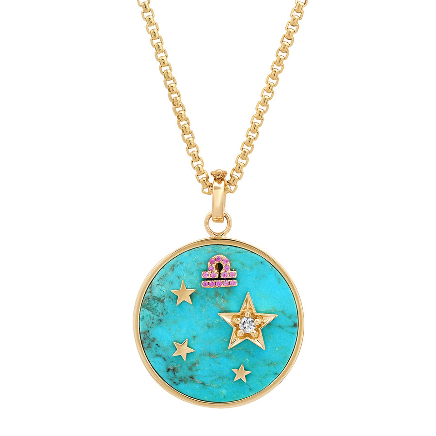 Large Turquoise Zodiac Necklace